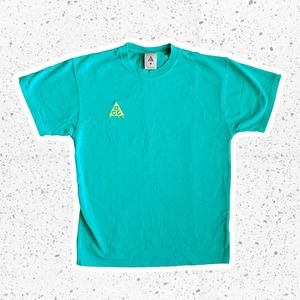 ACG Nike Embroidered Logo T-shirt Green Yellow Logo Sz Small